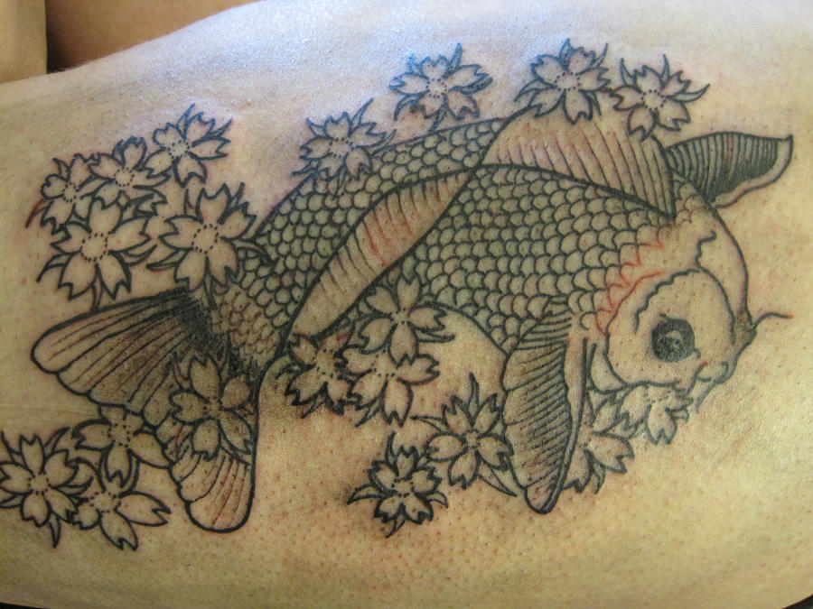 Koi Tattoo outline WIP by angrypandaink on deviantART
