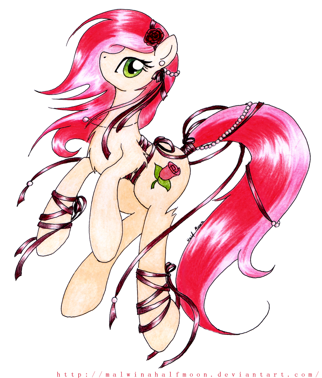 roseluck_with_ribbons_by_malwinahalfmoon