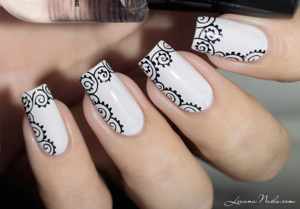 black and white nail art cute nails pinterest
