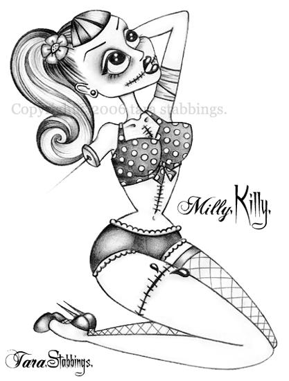 milly killy. zombie pin-up. by