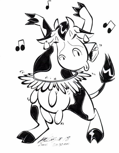 dancing cows coloring pages - photo #32