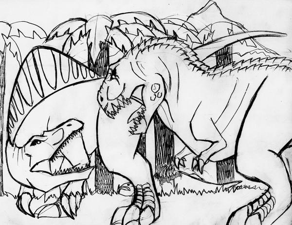 t rex and spinosaurus coloring pages - photo #20