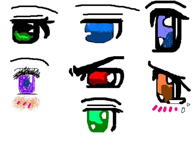 my common used anime eyes by noarttopass on deviantART