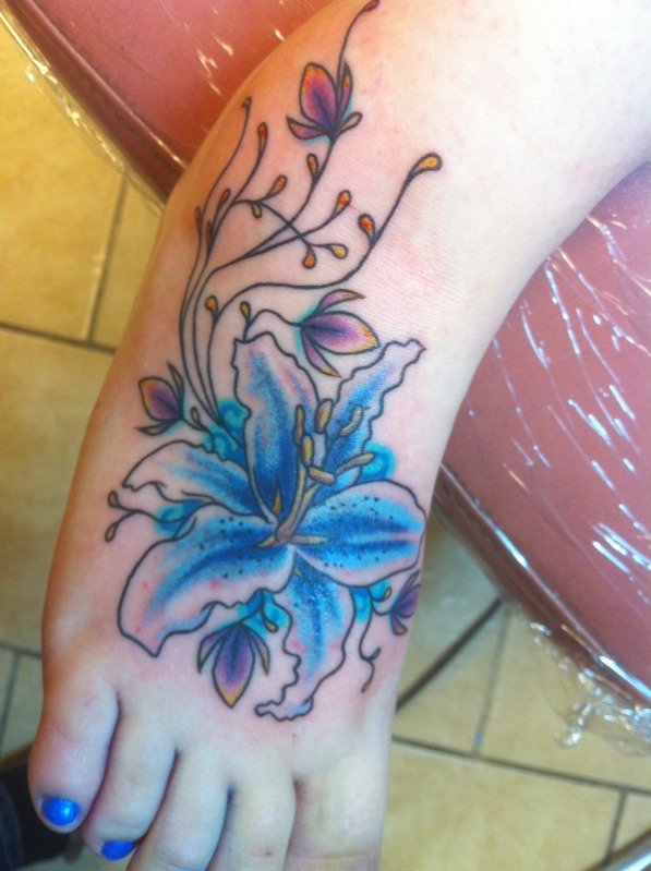 Blue Lily Tattoo by patheticpeacepirate on deviantART
