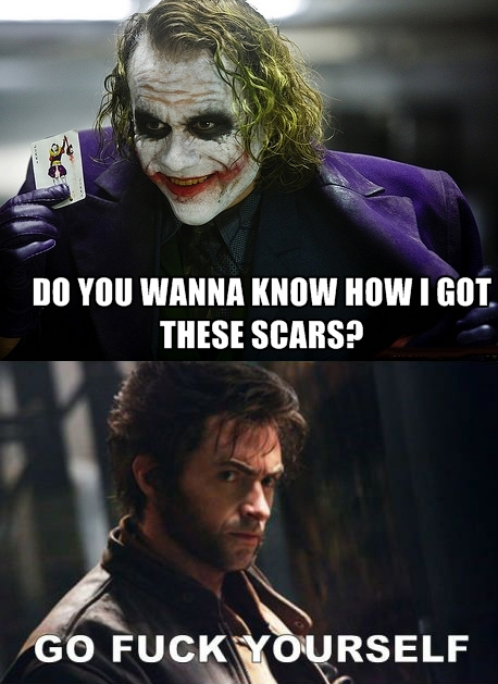 Wolverine vs Joker: When memes collide by TheArtFaerie111 on DeviantArt