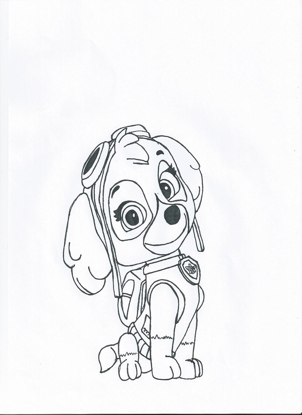 skye from paw patrol  free colouring pages