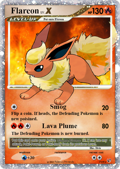 Flareon LV.X Pokemon Card by Divixxx on DeviantArt